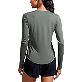 CRZ YOGA Lightweight Workout Long Sleeve Shirts for Women - Gym Running Fall Athletic Training T-Shirts High Neck Tops