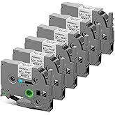 Pillex TZe-231 TZe TZ Tape 12mm 0.47 Laminated White AZe Label Tape Replace for Brother Label Maker Tape TZe231 Work with Brother P Touch Label Maker PT-D210 PT-H110 PT-D220 PT-D400 D600 D610BT 6-Pack