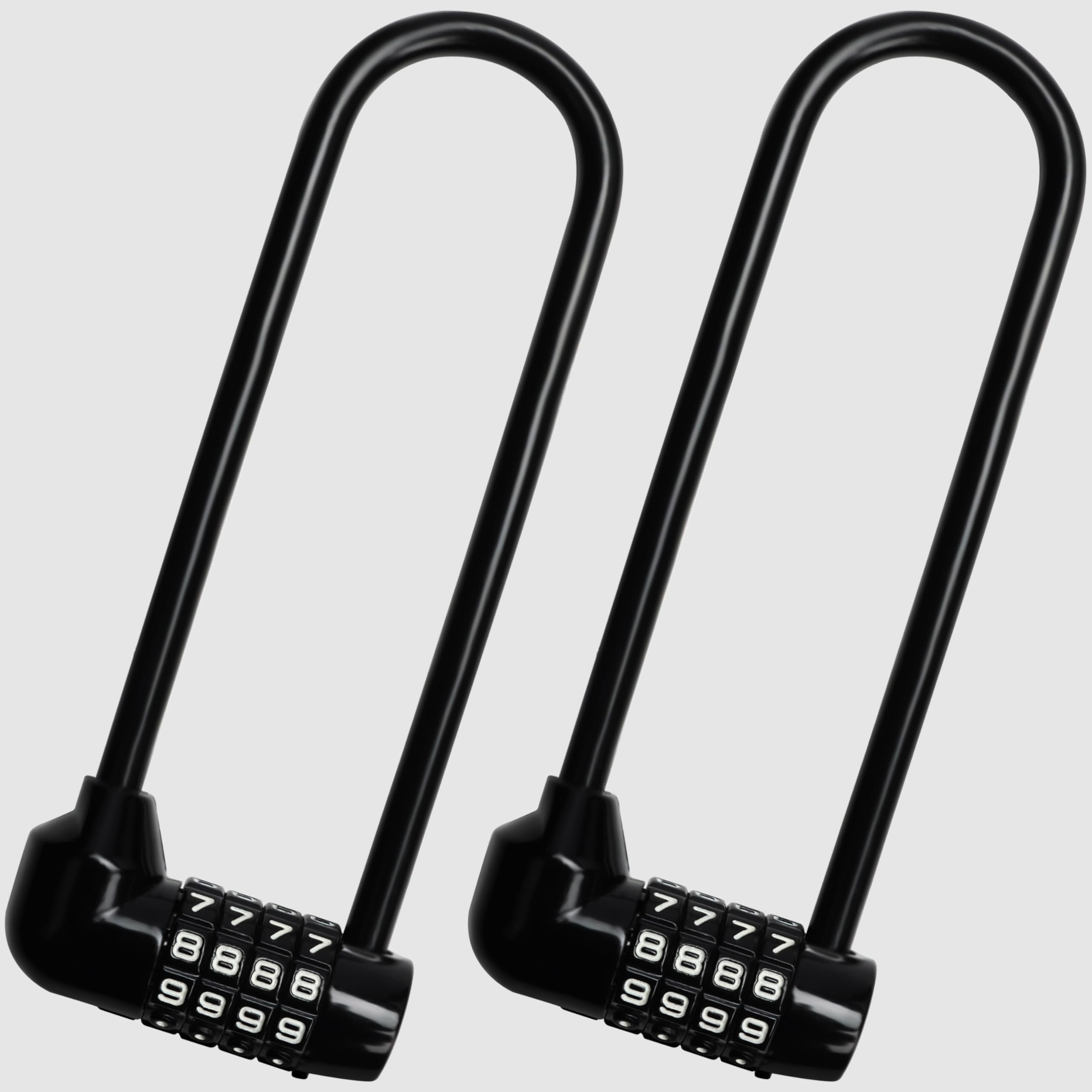 Kurtzy 4-Digit Combination Padlock Set (2 Pack) - Outdoor Padlocks with Code for Bicycles, Gates & Shed - Waterproof Long Shackle Padlock Combination Lock