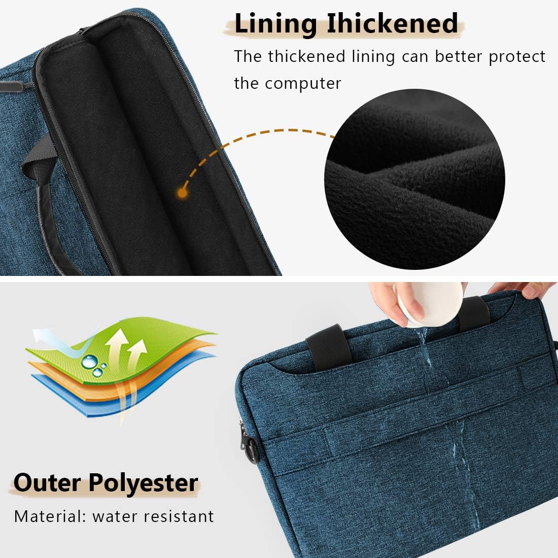 Laptop Bag 13-15.6 inch Computer Sleeve Laptop Case Briefcase Shoulder Bag Men: Clothing