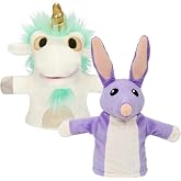 Bluey Unicorse &amp; Bob Bilby Hand Puppet Plush Toys, 8-9&rdquo;, 2-Pack | Soft deluxe fabric, embroidered details, perfect for toddler hands, imaginative play, Bluey toddler toys, Amazon exclusive