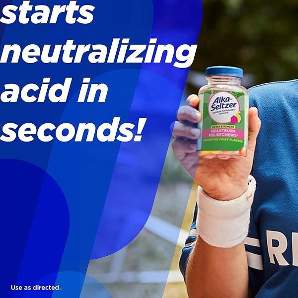 ALKA-SELTZER EXTRA STRENGTH HEARTBURN RELIEFCHEWS, ANTACID FOR FAST HEARTBURN & ACID INDIGESTION RELIEF ON THE GO, 200 CT
