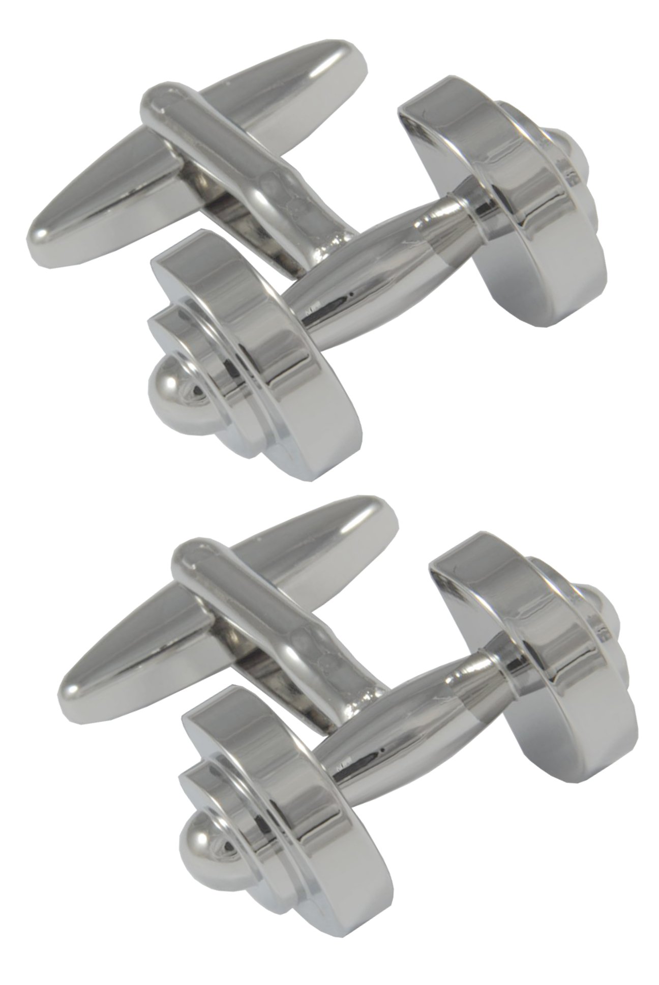 Cufflinks for Men + Presentation Box - Novelty - Dumbbell Weight Training - Solid Brass Metal - Gym Fit Fitness Bodybuilder Pumping Iron - Silver Colour - One Pair