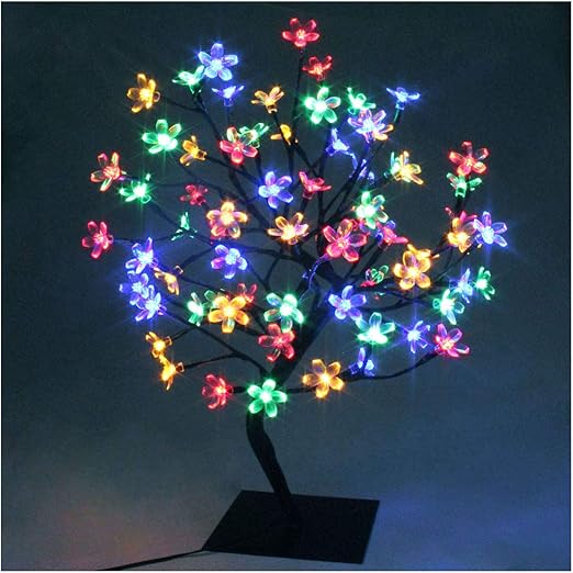 Albero Di Natale Con Luci Led Incorporate.Compleanno Matrimonio Interno Festa Bianco Freddo Natale 45cm Albero Luminoso Decorativo Lampada Fiori Di Ciliegio Con 72 Luci Natalizie A Led Tavolo Luce Bonsai Per Decorazione Della Casa Mood Lights