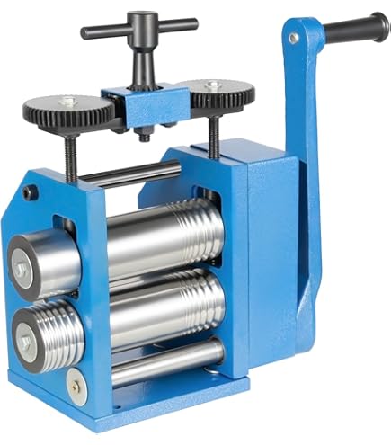 LYNICESHOP Jewelry Rolling Mill - 3 Roller Manual Combination Mill For Metal Crafting, 85mm Presser