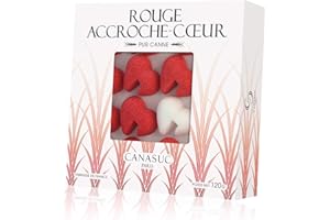 Canasuc Paris, L'Accroche Coeur Pur Sucre de Canne Rouge et Blanc, "Window Box" of 32 Assorted French Molded Sugar "Hearts" i