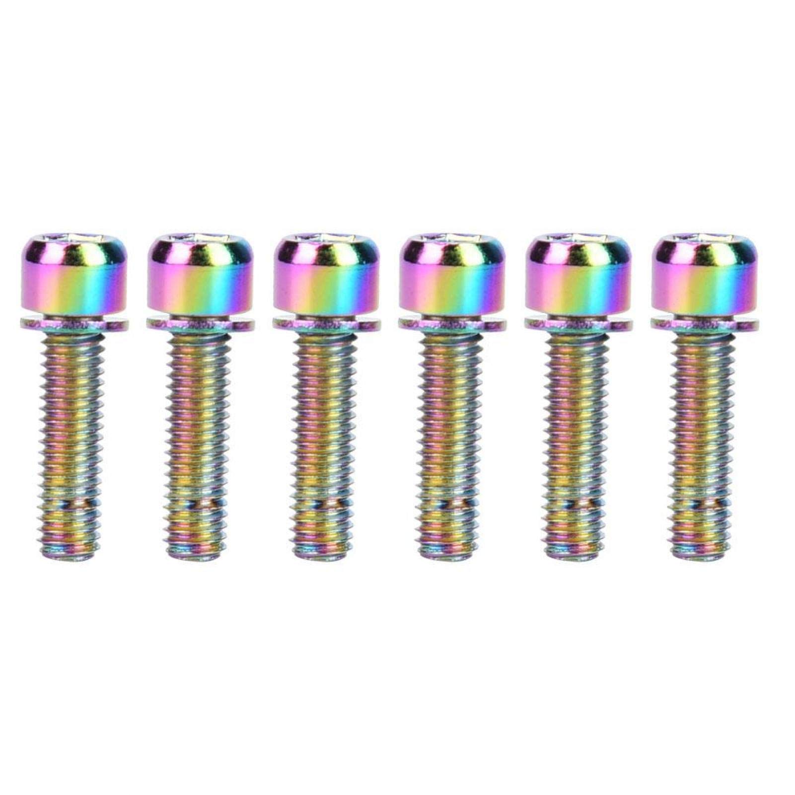 6Pcs M5x23mm Hex Socket Head Screws Titanium Alloy Bike Bottle Bracket Screw Bicycle Accessory (Colours)