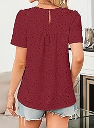 Falechay Red-Black Dots Tops for Women Cute