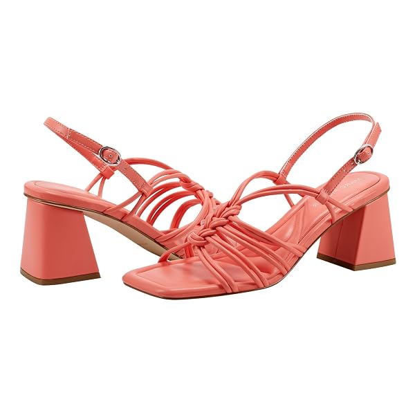 MARC FISHER WOMEN’S MAGNIFY2 HEELED SANDAL, ORANGE 800, 5