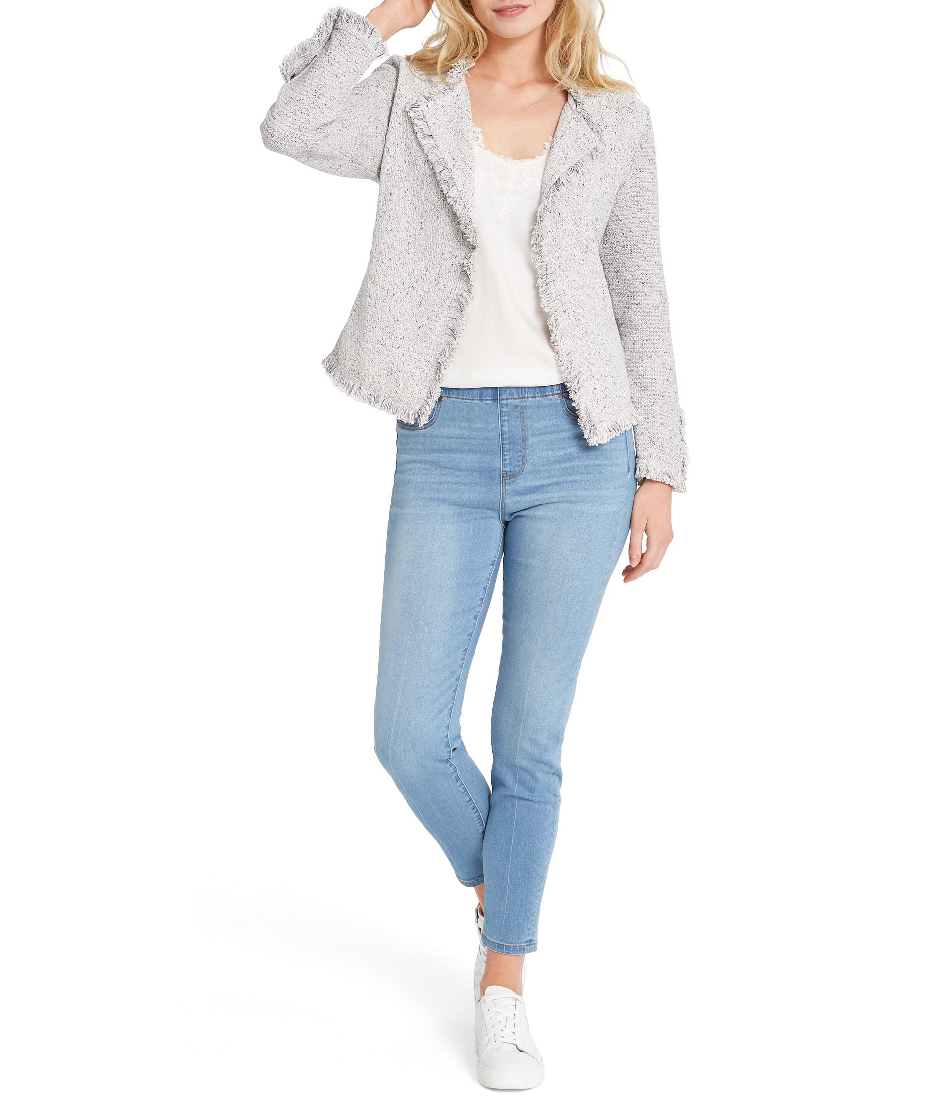 NIC+ZOE Women’s Fringe Mix Jacket, Sugar Cookie, X-Small