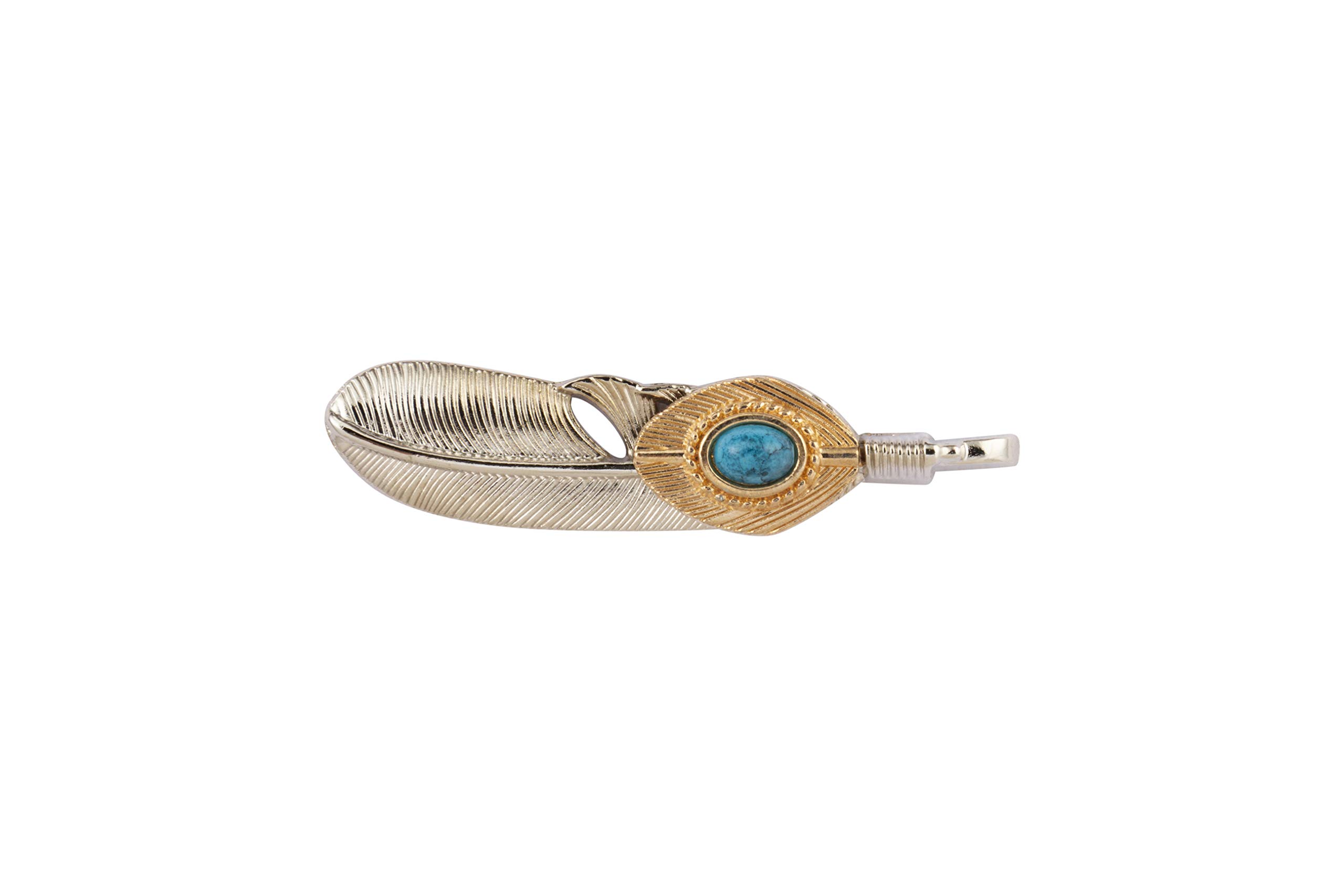 Knighthood Silver Feather with Blue Stone Detailing Lapel Pin/Brooch Golden LP-43