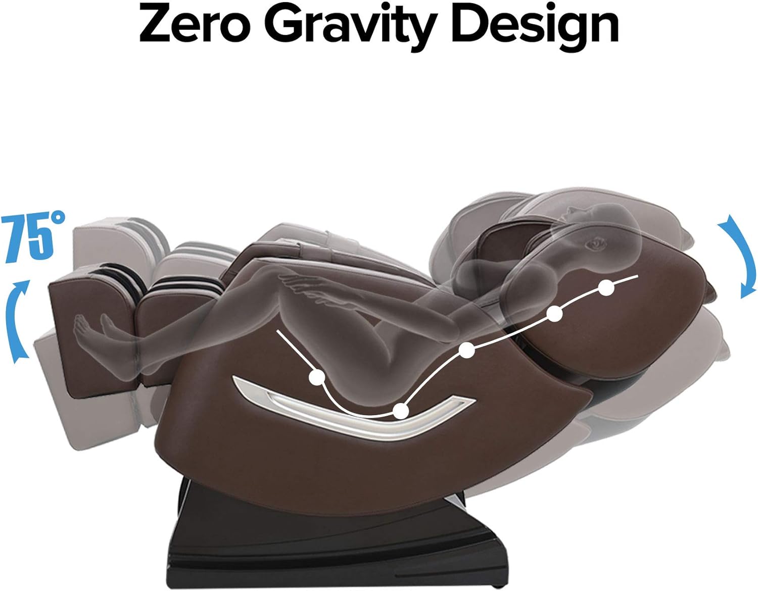 Full Body Electric Zero Gravity Shiatsu Massage Chair with Bluetooth Heating and Foot Roller for Home and Office(Brown): Kitchen & Dining