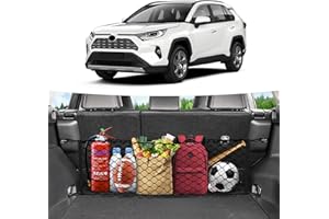 Canvcle Trunk Cargo Net for 2019-2025 Toyota RAV4 Accessories Envelope Style Mesh Trunk Net Organizer and Storage Stretchable