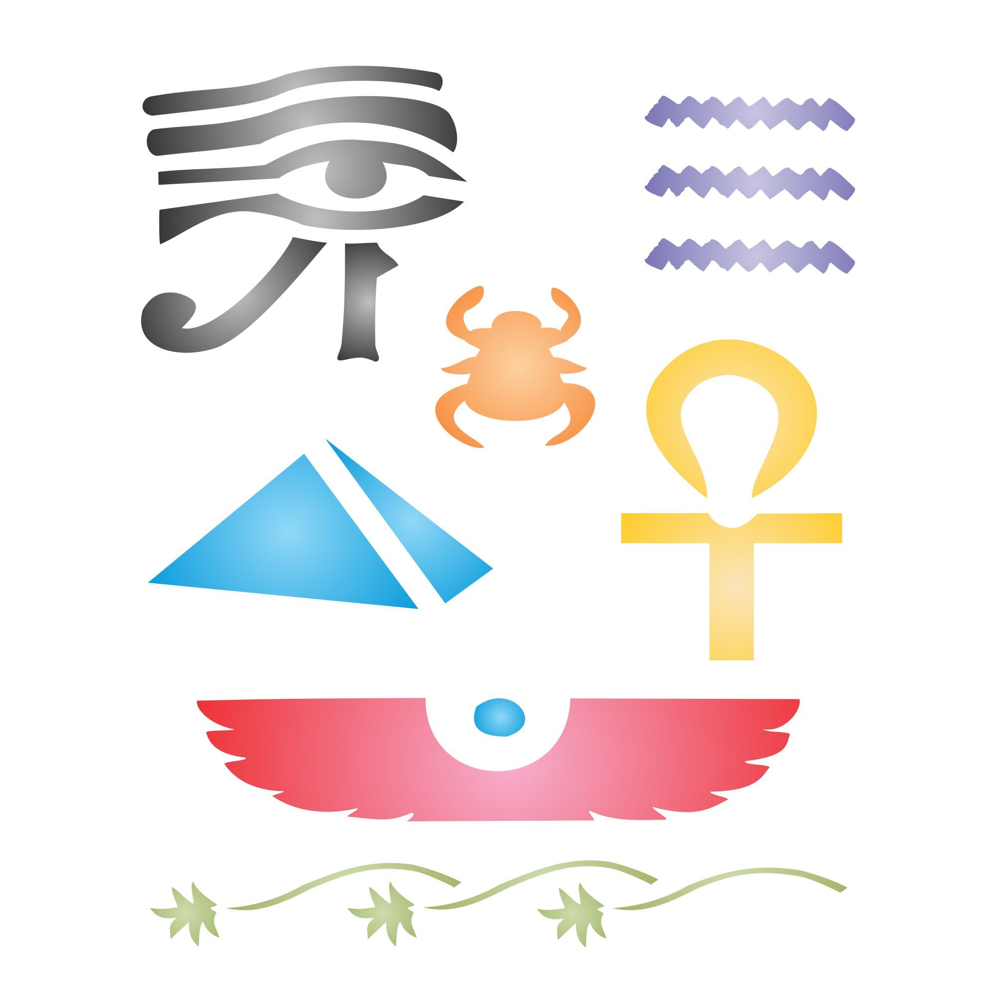 Egyptian Stencil, 3.25 x 4 inch (S) Classic Egyptian Symbol