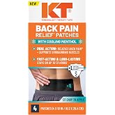 KT Tape, Back Pain Relief Patches, Extra Large 4"x10", Menthol Infused Kinesiology Tape, Cooling Pain Therapy, Everyday Long-Lasting Relief, 4 Count
