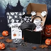 Wavwavw 12 Pcs Halloween Boo Basket Stuffers Gift for Women, 14.9 oz Spooky Ghost Coffee Mug, Makeup Bag, Socks Cute Halloween Ghost Gifts for Her Girls Sister Teen Family Friend