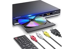 DVD Player, HDMI DVD Players for TV with Microphone & USB Input, All Region Free Disc Player, Support NTSC/PAL System HD 1080