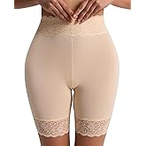 Blueinn Women's Slip Shorts for Under Dresses Cooling Anti Chafing High Waisted Underwear,Seamless Lace Shorts Under Skirts