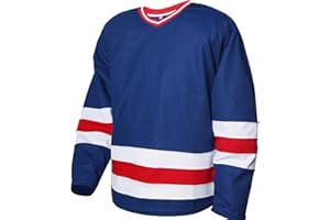 RIOOFINX Blank Ice Hockey Practice Jersey, Long Sleeve Hockey Shirt for Men