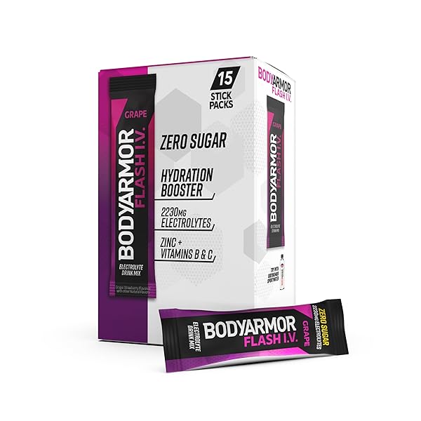 BODYARMOR FLASH IV ELECTROLYTE PACKETS, GRAPE – ZERO...