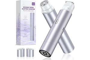NIPOO Bikini Trimmer for Women, Dual Head Face Shaver Body Hair Trimmmer, IPX7 Waterproof Womens Electric Razor for Legs, Purple