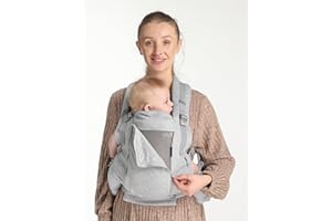 GROWNSY Baby Carrier Newborn to Toddler 7-44lbs, All Season Design with Adjustable Mesh Panel, Ergonomic Baby Carriers, Enhanced Lumbar Support, Hands-Free Parenting, Gray