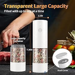 2Pack Electric Salt and Pepper Grinder Set USB