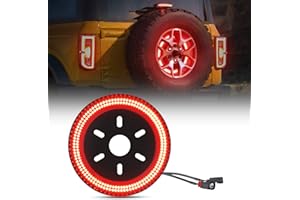 Panoyu Spare Tire Brake Light for Bronco 2021 2022 2023 2024 2/4 Doors, Plug and Play Wheel Ring Lights Red Brake Lamp, LED 3rd Third Brake Light Car Accessories