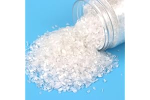 RUIRUI Irregular Crushed Glass 3.5oz/100g Broken Glass Glitter 2-4mm Craft Glitter for Nail Art, Phone Case, Resin Ornament, Decorative Geode, Jewelry Making (Bright White)