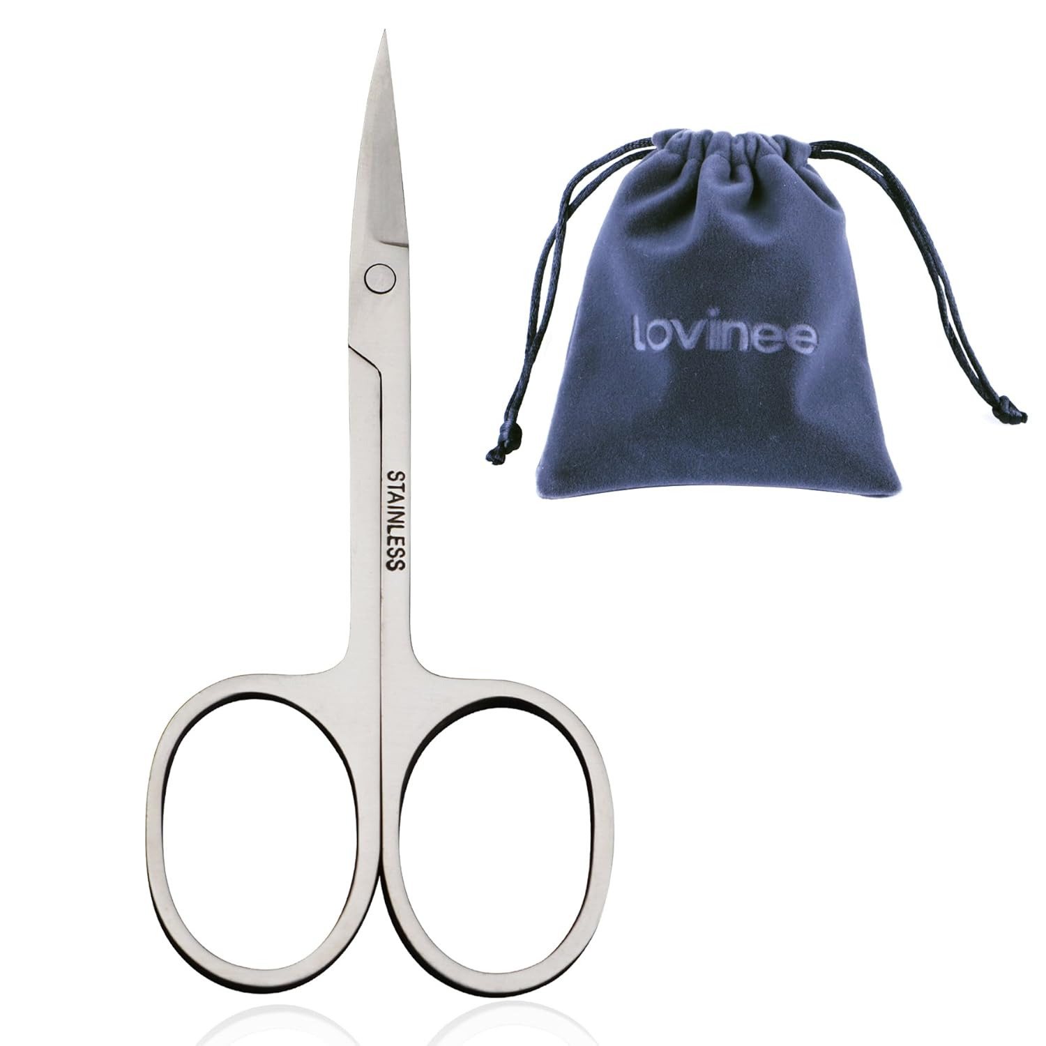 1pc Stainless Steel Scissor with Curved Sharp Edge Blades for Eyebrow,Facial Hairs and False Eyelashes,Eyebrow Scissor,Facial Hairs Scissor,Makeup Tool Scissor,Shape Eyebrow,Shape False Eyelashes: Beauty