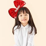 Eruinfang Women Girls Red Christmas Bow Headband Hair Accessory Bowknot view 4