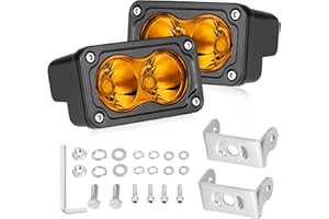 Amber LED Pods, AKD Part 3 Inch CREE LED Fog Lights 40W Spot LED Lights Pods Mini Amber Chase Lights Ditch Light 2 Packs for Truck Motorcycle UTV SUV ATV Dirt Bike Snowmobile