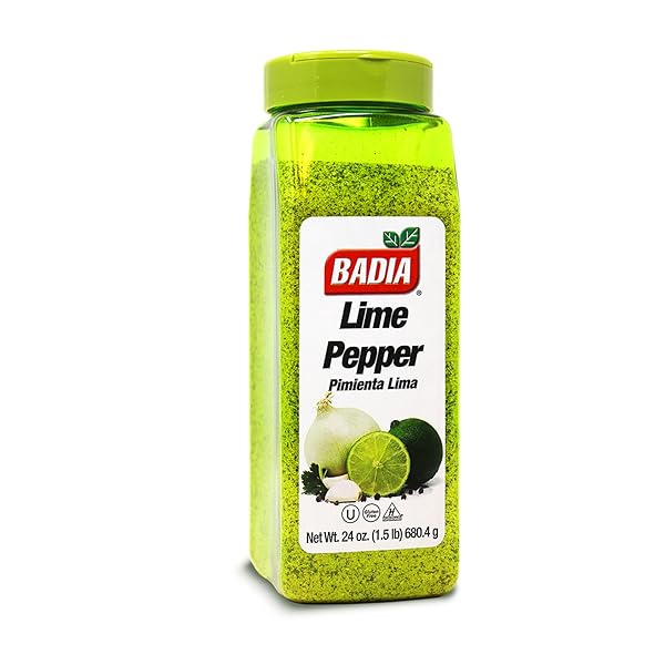 BADIA LIME PEPPER SEASONING, 24 OZ – PEPPER, GARLIC & ONION, ZESTY CITRUS BLEND FOR CHICKEN, SEAFOOD & VEGETABLES