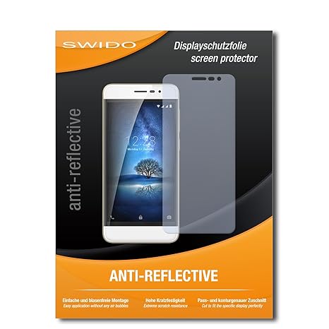 SWIDO Displayschutz für Coolpad Torino S [4 Stück] Anti-Reflex MATT Entspiegelnd, Hoher Härtegrad, Schutz vor Kratzer/Glasfol