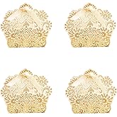 ponatia 50 PCS Laser Cut With Ribbon Wedding Party Favor Box, Wedding Gift Box, Chocolate Candy and Gift Boxes Paper bags for packaging(Gold)