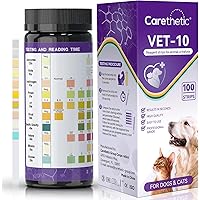 Pet Urine Test Strips,Carethetic 10-Parameter Cat & Dog Urine Test Kit, Cat & Dog UTI Strips for home use, Easy-to-Use & Read