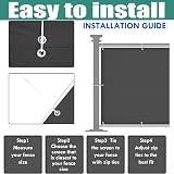 ZHhan Balcony Privacy Screen Wind UV Protection Deck Patio Backyard Grey 0.5x7m view 5