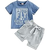 allshope Toddler Baby Boy Summer Outfit Short Sleeve T Shirt Top Casual Shorts Set Infant Newborn Clothes 6 12 18 24 Month 2T