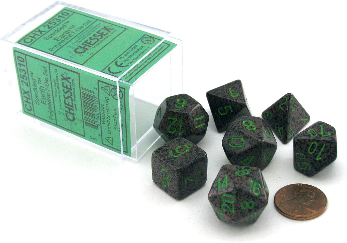 Chessex Dice Polyhedral 7-Die Set - Speckled Earth