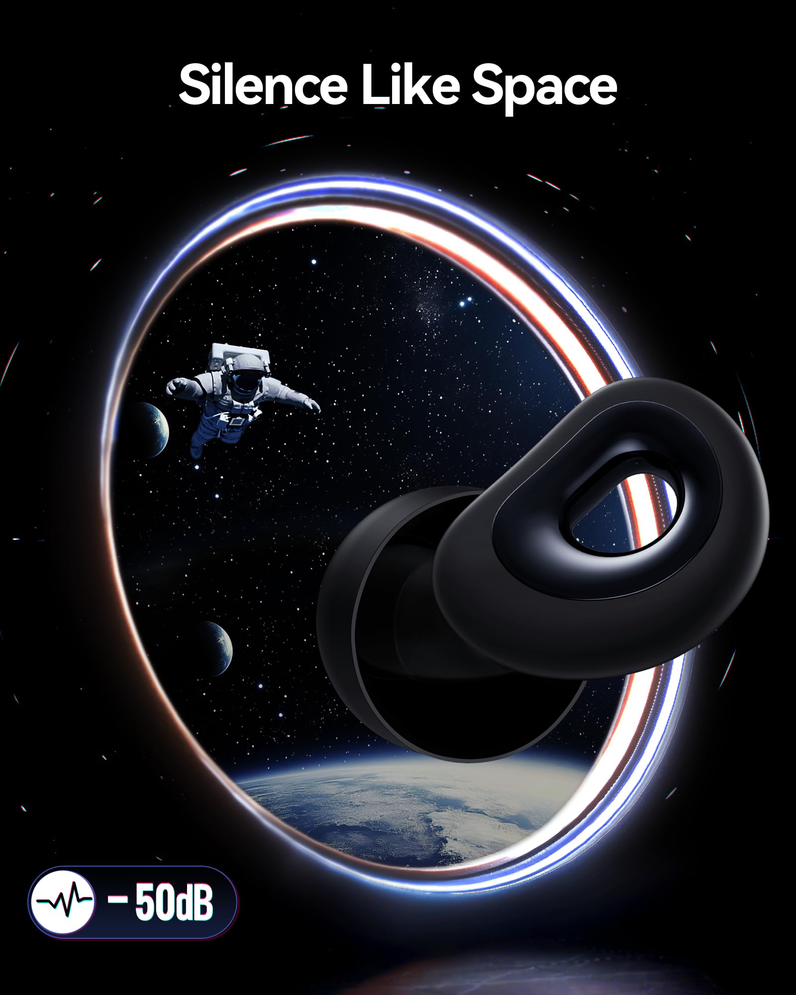 BIGOOD 50dB Ear Plugs for Sleeping, Ultralight Noise Cancelling Ear Plugs with 7 Tips (2 Types) Earplugs for Sleep for Concert, Work, Airplane, Hearing Protection Earplugs for Noise Reduction Black