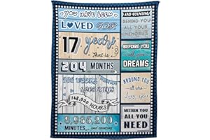 YISUMEI 17 Year Old Boy Birthday Gift, Super Soft and Warm Happy Birthday Blanket, Digital Heartwarming Sentences Creative Design Ideal Gifts for 17th, 50"x60"