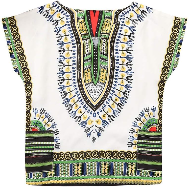 Zerototens Kids T-Shirt,0-7 Years Old Children Baby Boys Girls Baggy Bright African Dashiki Short Sleeve Baggy T Shirt Tee Tops Beachwear Outfit