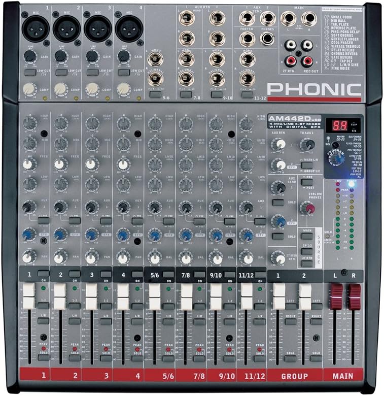 Phonic AM442D USB MIXER PASSIVO 8 CANALI CON EFFETTI USB Amazon.fr