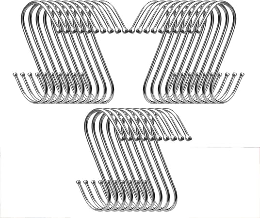 30 Piezas Ganchos en Forma de S para Colgar, Resistentes Metal S