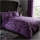 Gaveno Cavailia Empire Damask Purple Double Duvet Set 3 Piece