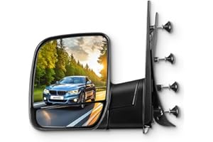 SCITOO Left Side View Mirror fit For 2003-2013 For Ford E-150 E-250 2004-2013 For Ford E-350 E-450 Super Duty Econoline Van with Power Adjustment Manual Folding Non-Heated Driver Side Mirror