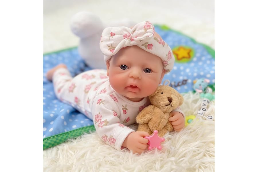 Mire & Mire Reborn Baby Dolls 7 Inch Girl Mini Silicone Baby Realistic Baby Dolls Silicone Full Body