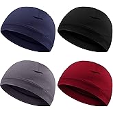 Syhood 4 Pcs Cotton Skull Caps for Men Women Breathable Beanie Thin Sleep Hat Night Running Cap Helmet Liner for Cycling Gym