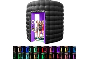 CZGBRO Inflatable Photo Booth Enclosure, 10 * 10 * 9ft Portable 16 Colors Shooting Tent for 360 Photo Booth Machine with 2 Doors, Inner Air Blower, Remote Controll Booth Tent for Wedding Birthday Parties