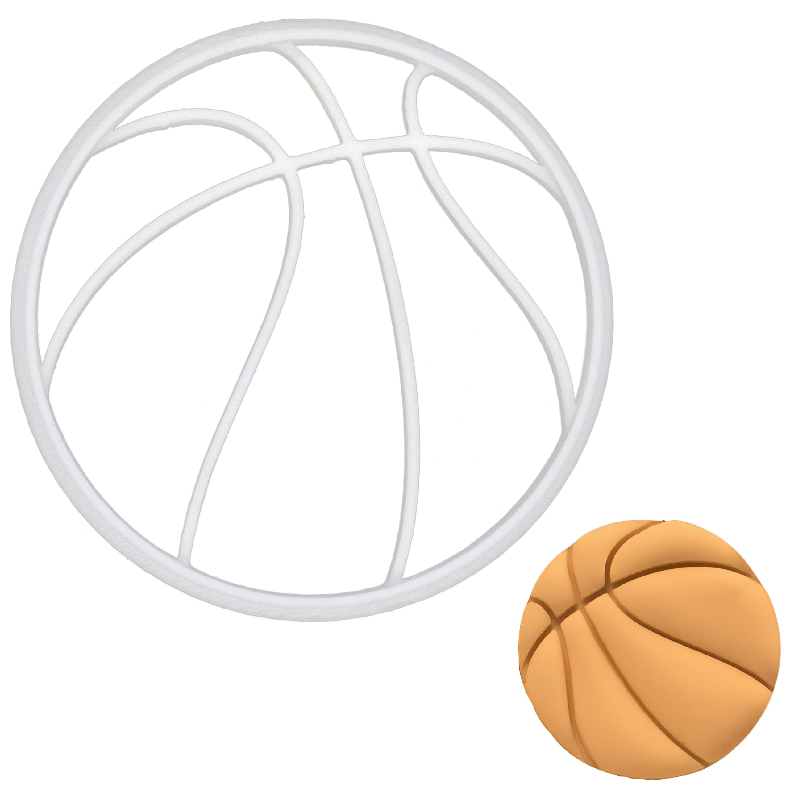 BAKERLOGY Basketball Cookie Cutter - Detailed Biscuit Cutter Design for Baking and Crafts, Ideal on Fondant, Dough, Clay